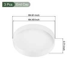 3 Pcs End Caps PVC Round Furniture Grade Plug Coupling Socket White 4.5-Inch