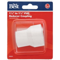 Do it Best 1-1/2 In. x 1-1/4 In. White PVC Solvent Weld Reducer Coupling SIM