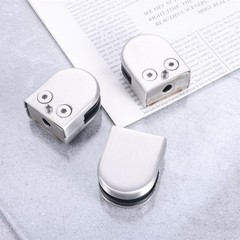 8Pcs Semicircle Glass Clamps 52x43x24mm for Glass Door Bathroom Wine Cabinet