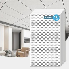 Art3d 24×48 Acoustic Drop Ceiling Tiles 10-Pack Soundproof Panels White.