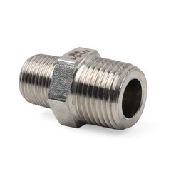 1pc 3/8″ BSPT Male to 1/2″ NPT Male 304 Stainless Hex Nipple Pipe Fitting
