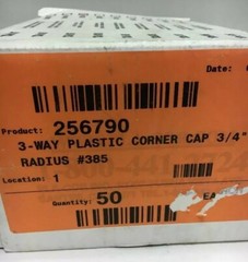New PLA-COR 256790 3-Way Plastic Corner Cap 3/4″ (Box Of 50)