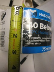 2  MASON’S 40 BELOW All Temperature Flashing Tape 75 mm x 20M appx 3″ x 65 ft