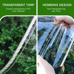 Clear Tarp,6x12ft Clear Tarps Heavy Duty Water Resistant with Reinforced Edge…