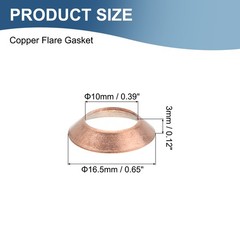 24pcs, Copper Flare Gasket 1/2″ Tube Size Suitable for 12.7mm Copper Pipe