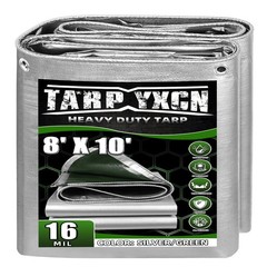 Extra Heavy Duty Tarp 8×10 Ft, 16 Mil Thick Waterproof Poly Tarps Cover UV Re…