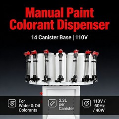 14-Head Latex Color Mixer Oil Based Paint Dispenser Double Pump & Gauge Lock