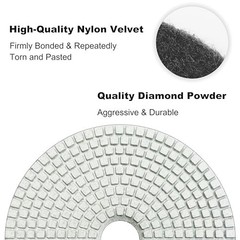 9 PCS 6″ Diamond Polishing Pads Kit Wet/Dry 50-10000 Grit for Concrete, Granite,