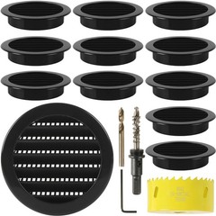 Calvana (12Pack) 3″ Round Plastic Louver Soffit Air Vent Reptile 3 Inch