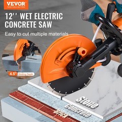 Electric Concrete Saw,12 in,1800 W Motor Circular Saw Cutter w/Max. 4.5 in Adjus