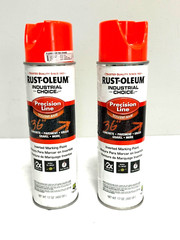 2pcs Rust-Oleum 203028 Fluorescent Red-Orange Precision Line Marking Paint 17oz