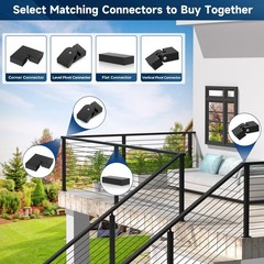 Gyykzz 8Ft Stainless Steel T304 Black Handrail Black Rectangular Cuttable