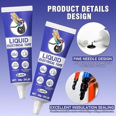 2PCS 60ml Waterproof Insulating Sealant with Self-Tip, Fast-Drying & High Tem…