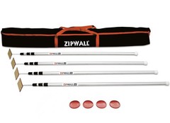 ZIPWALL 12-Foot Spring Loaded Dust Barrier Poles (4-pk), Silver