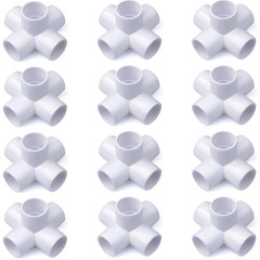 12-Pack 3/4 in. 5-Way Schedule-40 PVC Elbow Fittings ASTM SCH40 Furniture-Grade
