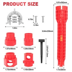 Aulpq 14-in-1 Faucet and Sink Installer Tool, Multi-functional Plumbing Red