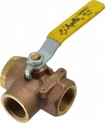 Apollo. 1″ Pipe, Large Port, Bronze Standard Ball Valve Three Way, FNPT x FNP…