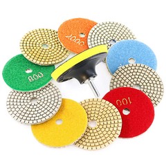 4″ Diamond Wet Polishing Pads Kit for Stone Concrete Marble Quartz Granite Glass