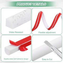Flexible Quarter Round Molding 39 Inch for Wall Edge Corner [White,0.7In]
