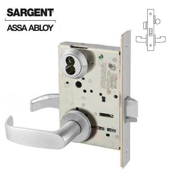 Sargent – 8205 – Mechanical Mortise Lock – LN Rose / L Lever – Office/Entry