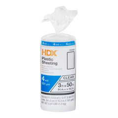 3 Ft. X 50 Ft. Clear 4 Mil Plastic Sheeting