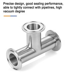 Sanitary Tri Clamp 3 Way Tee A2/A4 Stainless Steel Fitting Connector Φ19-159mm