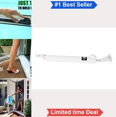 Touch N Hold Smooth Door Closer White Standard-Duty With Hold Open Storm Screen