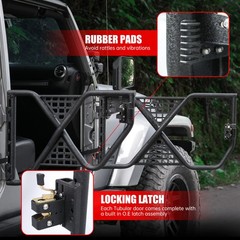 Half Tube Doors w/ Mirror for 2007-2018 Jeep Wrangler JK Unlimited Black