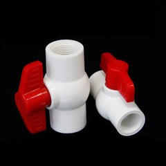 White/Blue/Grey PVC Metric Socket & Imperial Female BSP Thread Ball Valve -Round