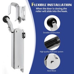 fit Kason SureClose Hydraulic Door Closer and Hook, Exposed Mounting, Adjustable