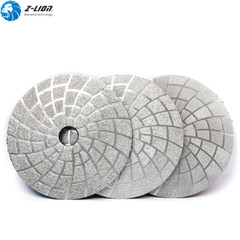 5”3Pcs Vacuum Brazed Diamond Polishing Pads Aggressive Glass Ceramics Stone
