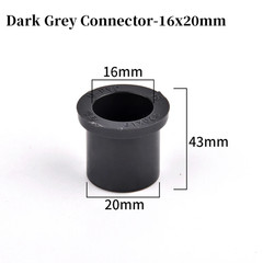 16Mm Dark Grey PVC Connector Garden Irrigation Direct Tee Elbow Union Joint Aqua