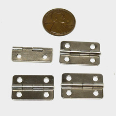 4 Pack SILVER Metal Foldable Small Mini Butt Hinge 22mm tiny decretive door E235