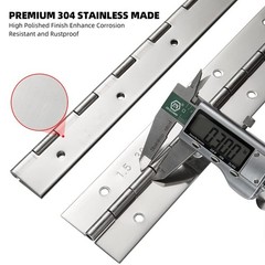 Marine Grade 304 Stainless Steel Piano Hinge, 12″X2″ Continuous Boat Hinge, 0…