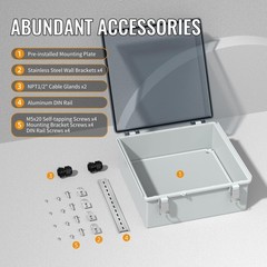 Joinfworld Outdoor Waterproof Electrical Box 13x13x5 Nema Box Weatherproof Pl…