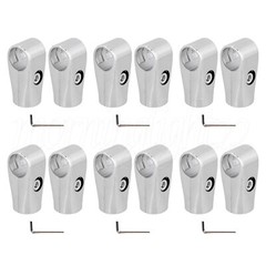 1 Inch Inner Dia Round T Pipe Connector Clamp for Display Racks Set of 12 Silver
