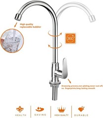 Brushed Nickel Cold Water Faucet Only,SUS304 Stainless Steel Single Handle