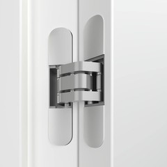 Chrome Invisible Door Hinge 180 Degree Swing, Heavy Duty (135lb) Hidden Door …