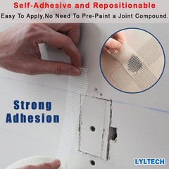 Fiberglass Drywall Joint Tape 5.7in x 100 ft, Self~Adhesive 13 Mesh