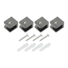 4/12Pcs Glass Clamps w Screws Matte Black Glass Shelf Bracket Glass Clip Support