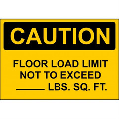 VA710 Chaos Safety Supplies Floor Load Limit Sign