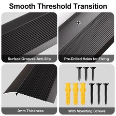 Aluminum Floor Transition Strip, Threshold Ramps for Doorways, Bridge The Hei…