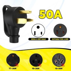 50 Amp to 20 Welder Distribution Adapter yellow, black, transparent