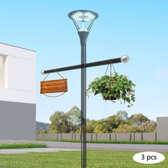3 Pcs Modern Cross Arm Ladder Rest For Outdoor Lamp Posts And Poles Black US