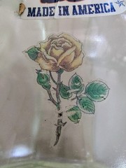 Vintage Art Deco Curved Glass Block w/Cowgirl Sticker ~ 7.75 X 7.75″ WAVY