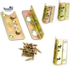 No-Mortise Bed Rail Fittings Complete Set of 4 – Heavy Duty Rust Proof Frame Bra