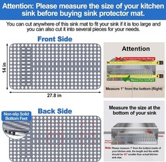 ARLBA Upgraded Silicone Sink Mat 28″x14″ Protectors for 14″ x 28″, Gray