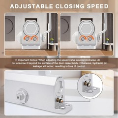 Heavy Duty Automatic Door Closer, Hydraulic Soft Close, Adjustable Speed, Fits 1
