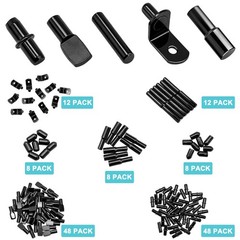 144Pcs Shelf Pins Pegs Kit,5 Styles Metal Shelf Support Pegs,Cabinet Pegs for…