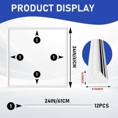 Coukiu Pre-Cut 3 Set Peel And Stick Wall Molding Trim Kit 24 X24 Premade
